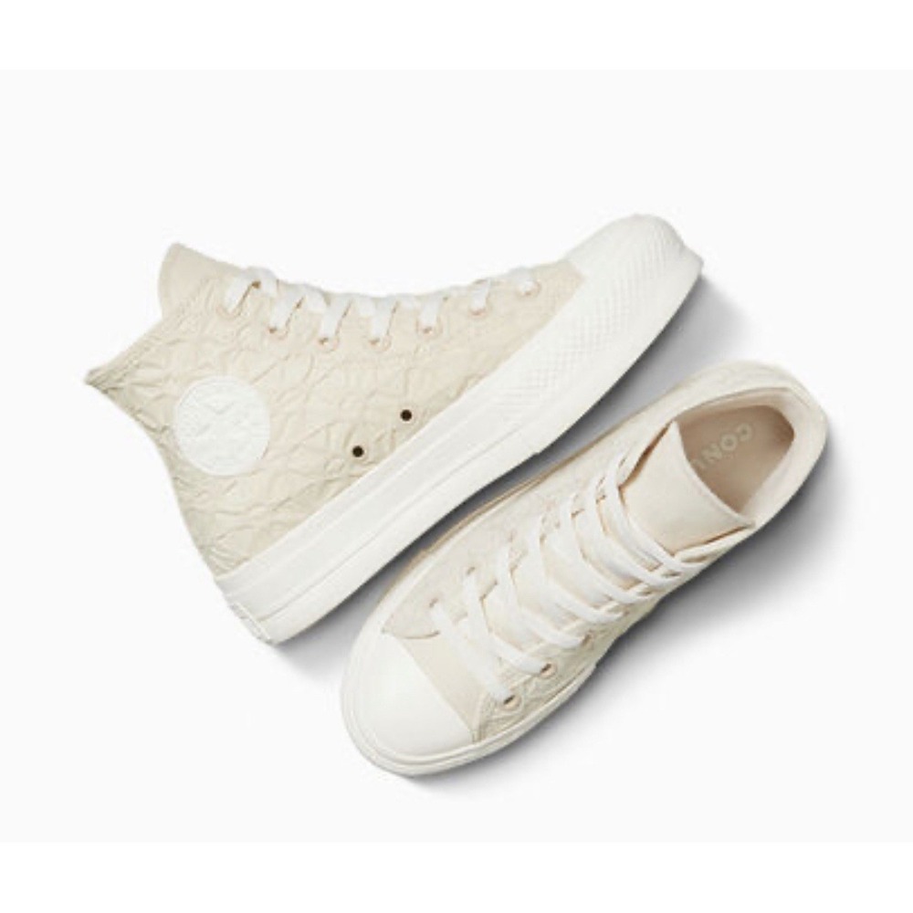 Converse CTAS Lift Hi Textured Dune/Egret Women's Sz 8 A13523C - Picture 4 of 8